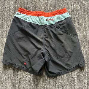 Birddogs Athletic Shorts, Lined, Grey with Orange and Blue Accents, Size L